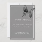 Moderner Schmetterling JEDE Meilenstein Überraschu Einladung (Rückseite)