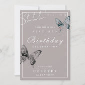 Moderner Schmetterling JEDE Meilenstein Überraschu Einladung (Vorderseite)