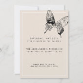 Moderner Schmetterling JEDE Meilenstein Überraschu Einladung (Rückseite)