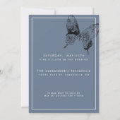 Moderner Schmetterling JEDE Meilenstein Überraschu Einladung (Rückseite)