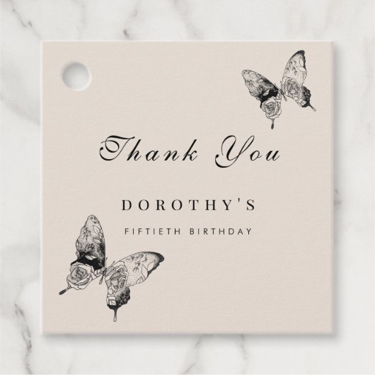 Moderner Schmetterling JEDER Meilenstein Erwachsen Geschenkanhänger (Vorderseite)