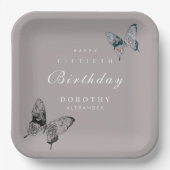 Moderner Schmetterling JEDER Meilenstein Erwachsen Pappteller (Vorderseite)