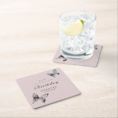 Moderner Schmetterling JEDER Meilenstein Erwachsen Rechteckiger Pappuntersetzer (Vor Ort)