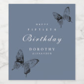 Moderner Schmetterling JEDER Meilenstein Erwachsen Weinetikett (Einzelnes Label)