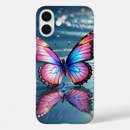 Moderner Schmetterling Mit Monogramm Case-Mate iPhone Hülle (Rückseite)