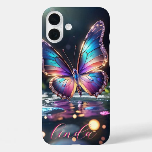 Moderner Schmetterling Mit Monogramm Case-Mate iPhone Hülle (Rückseite)