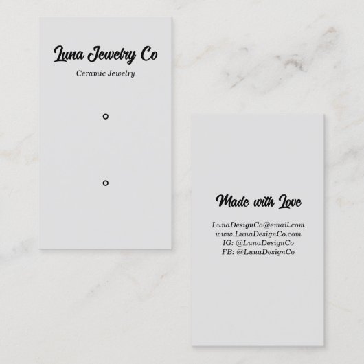 Moderner Schmuck Zwei Buttone Visitenkarte (Vorne/Hinten)