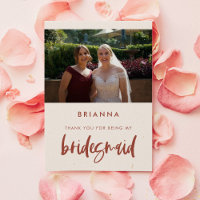 Moderner Schnee pink Bridesmaid Dankeschön Karte