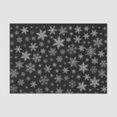 Moderner Schneeflocken 2 - Schwarz & Silver Gray Seidenpapier (Vorderseite)
