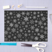 Moderner Schneeflocken 2 - Schwarz & Silver Gray Seidenpapier (Handwerk)