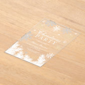 Moderner Schneeflockenpine klares Weihnachtsfest P Acryleinladungen (Ablage )