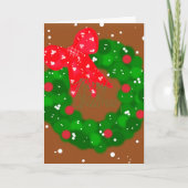 Moderner Schneekreath und Bow Karte (Vorderseite)