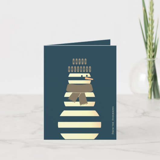 Moderner Schneemann niedlicher Weihnachtsschneeman Karte (Vorderseite)