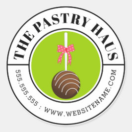 Moderner Schokoladenkuchen Pop Kurveller Text Runder Aufkleber