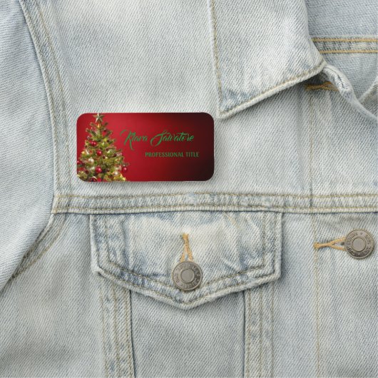 Moderner schöner Weihnachtsbaum Namensschild (Beispiel)