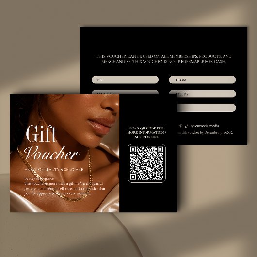 Moderner Schönheits-QR-Code-Geschenkgutschein
