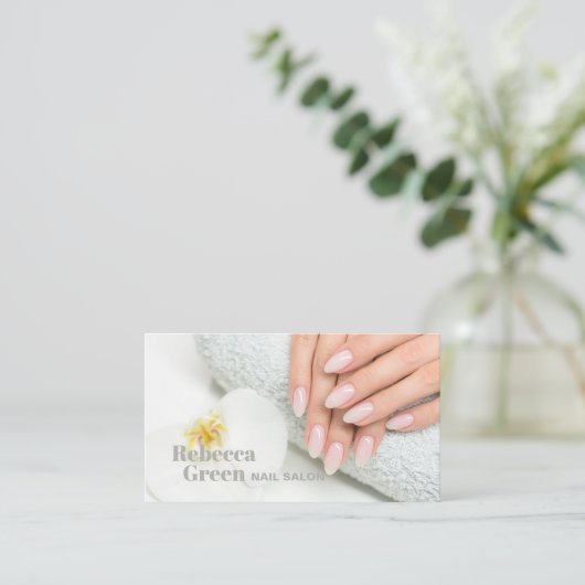 Moderner Schönheitskosmetik Maniküre Nägel Nagelsa Visitenkarte (Stehend Vorderseite)