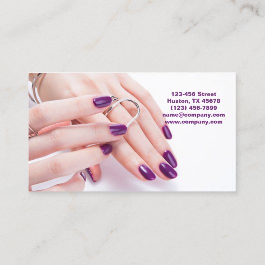 Moderner Schönheitskosmetik Maniküre Nägel Nagelsa Visitenkarte (Rückseite)