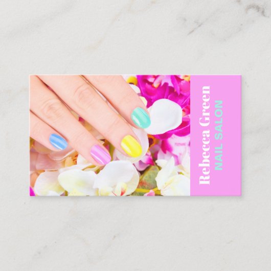 Moderner Schönheitsmanikurist Nagelnail Salon Visitenkarte (Vorderseite)