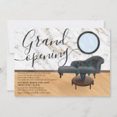 Moderner Schönheitssalon aus Goldmarmor mit großer Einladung (Vorderseite)