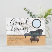 Moderner Schönheitssalon aus Goldmarmor mit großer Einladung (Stehend Vorderseite)