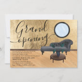 Moderner Schönheitssalon der Goldszene Einladung (Vorderseite)