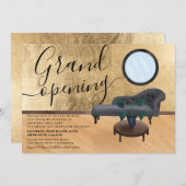 Moderner Schönheitssalon der Goldszene Einladung (Vorne/Hinten)