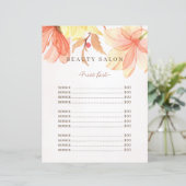 Moderner Schönheitssalon Elegante Preisliste Flyer (Stehend Vorderseite)