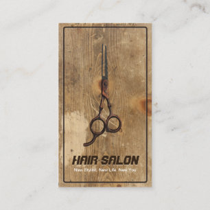 Moderner Schönheitssalon für Holz und Schere Visitenkarte