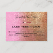 Moderner Schönheitssalon Glitzer Gold Pink Visitenkarte (Rückseite)