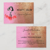 Moderner Schönheitssalon Glitzer Gold Pink Visitenkarte (Vorne/Hinten)