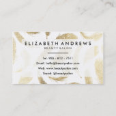 Moderner Schönheitssalon Imitate Gold elegante Fed Visitenkarte (Rückseite)