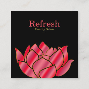 Moderner Schönheitssalon Rosa Blume Lotus Quadratische Visitenkarte