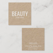 Moderner Schönheitssalon trendy rustic kraft makeu Quadratische Visitenkarte (Vorne/Hinten)