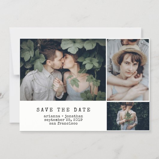 Moderner Schreibmaschine| 3 Foto Magneteinladung (Vorderseite)