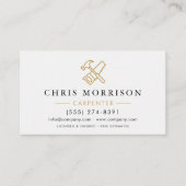 Moderner Schreiner White Gold QR Code Visitenkarte (Vorderseite)