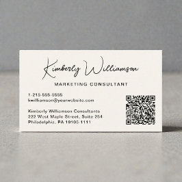 Moderner Schrift-QR-Code Professional Visitenkarte