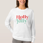 Moderner Schriftart Boho Holly Jolly Weihnachten T-Shirt<br><div class="desc">Moderner Schriftart boho Baby es ist kalt draußen Weihnachten Weihnachtsfeiertag Shirt.</div>