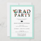 Moderner Schriftart Grad Party Einladung (Vorderseite)