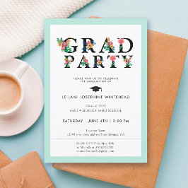 Moderner Schriftart Grad Party Einladung