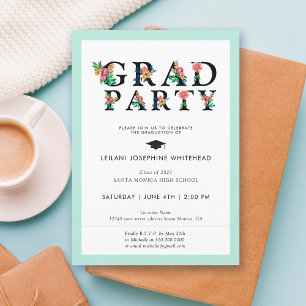 Moderner Schriftart Grad Party Einladung