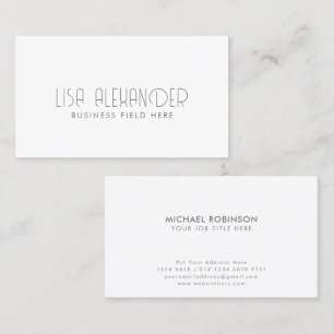 Moderner Schriftart   Name des Minimalistischen Un Visitenkarte