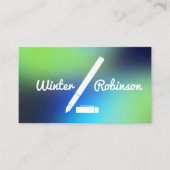 Moderner Schriftsteller holografisch blau grün Tür Visitenkarte (Vorderseite)