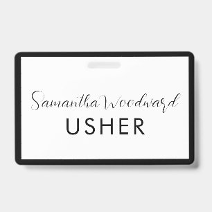 Moderner Schriftzug Usher Namensschild Ausweis