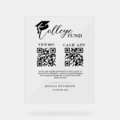 Moderner Schulabschluss Hochschul-Fonds QR-Code  Acrylschild (Vorderseite)