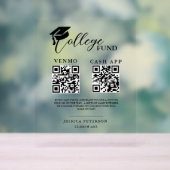 Moderner Schulabschluss Hochschul-Fonds QR-Code  Acrylschild (Neutral)