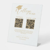 Moderner Schulabschluss Hochschul-Fonds QR-Code  Sockelschild (Vorderseite)