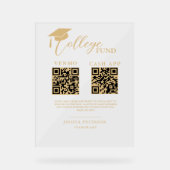 Moderner Schulabschluss Hochschulfonds QR-Code Acrylschild (Vorderseite)