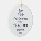 Moderner Schullehrer 1. Weihnachtsname Keramik Ornament (Rechts)