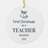Moderner Schullehrer 1. Weihnachtsname Keramik Ornament (Vorne)